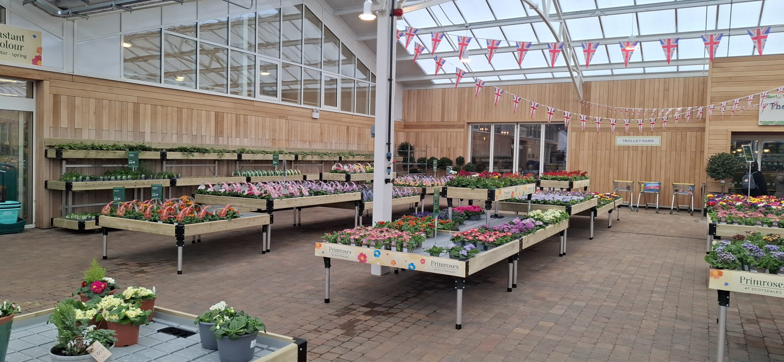 timber garden centre display table
